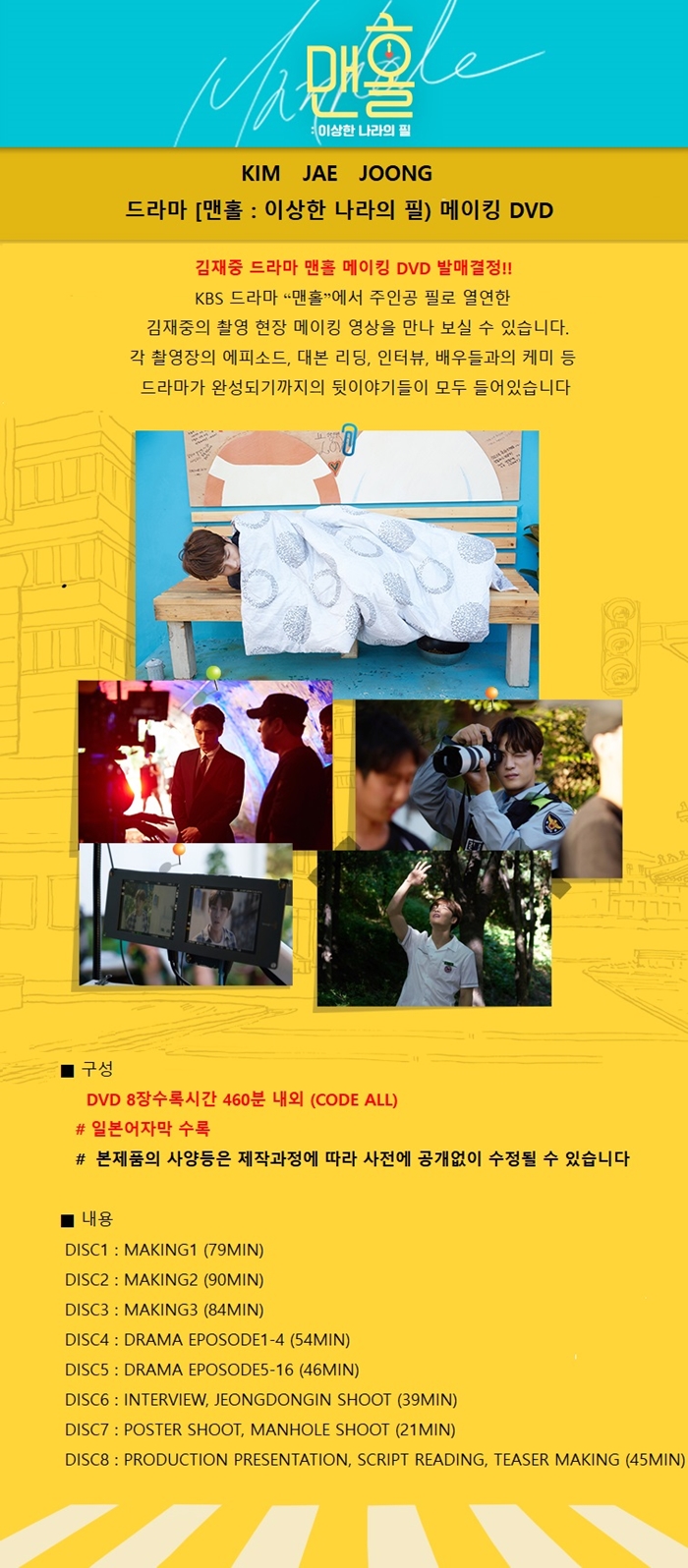 KIM JAE JOONG - DRAMA [MANHOLE] MAKING DVD (8 DISC)