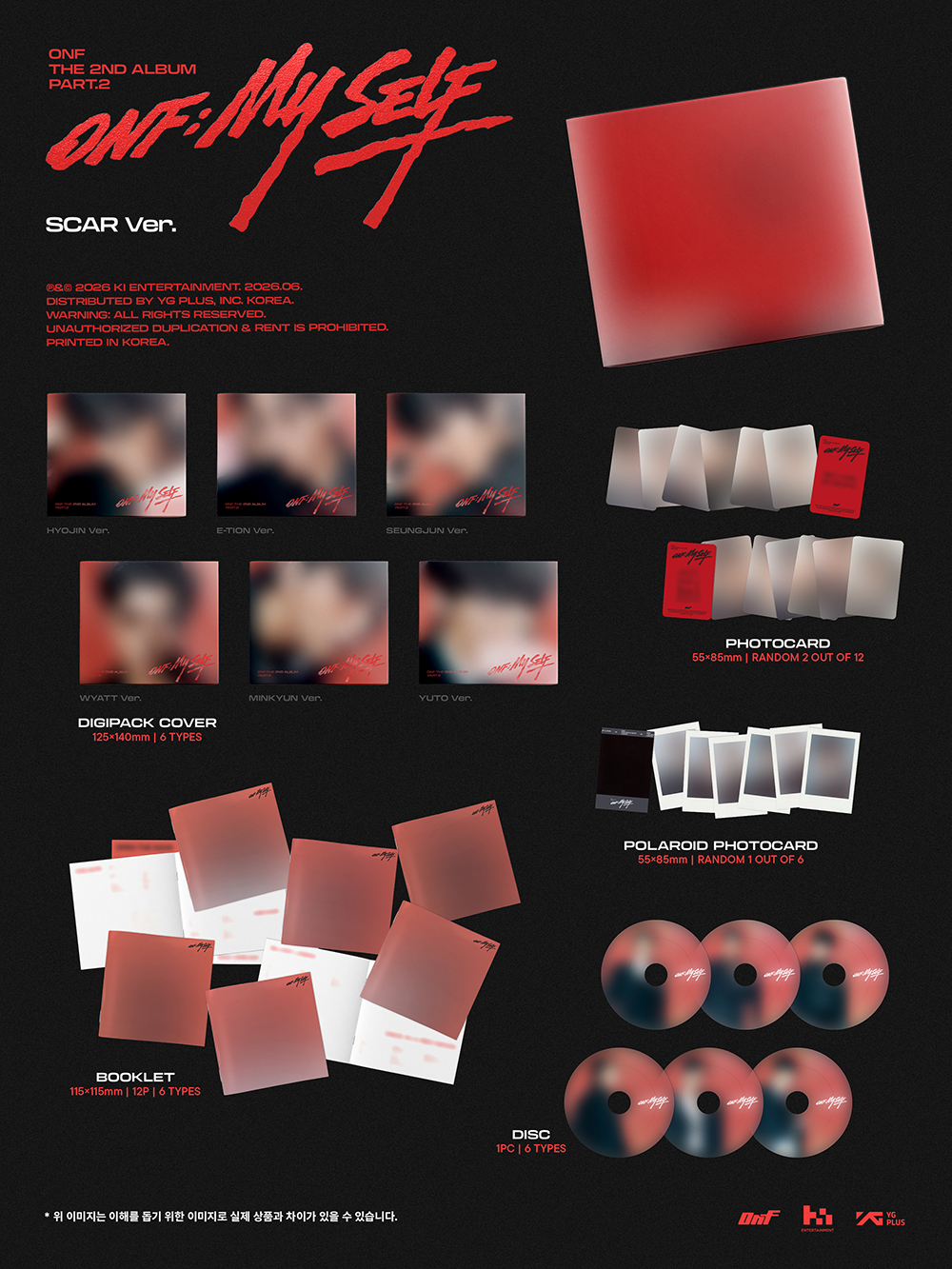 ONF - THE 2ND ALBUM Part.2 [ONF:MY SELF] (DIGIPACK Ver.) (Random Ver.)