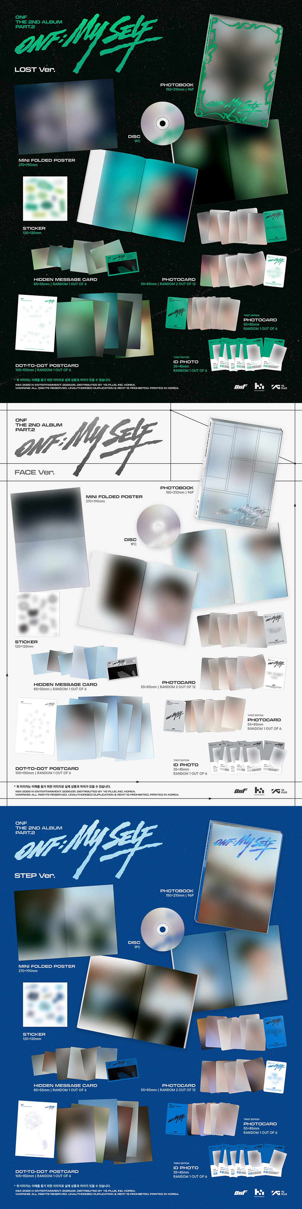 ONF - THE 2ND ALBUM Part.2 [ONF:MY SELF] (PHOTOBOOK Ver.) (Random Ver.) + Random Photocard (SW)