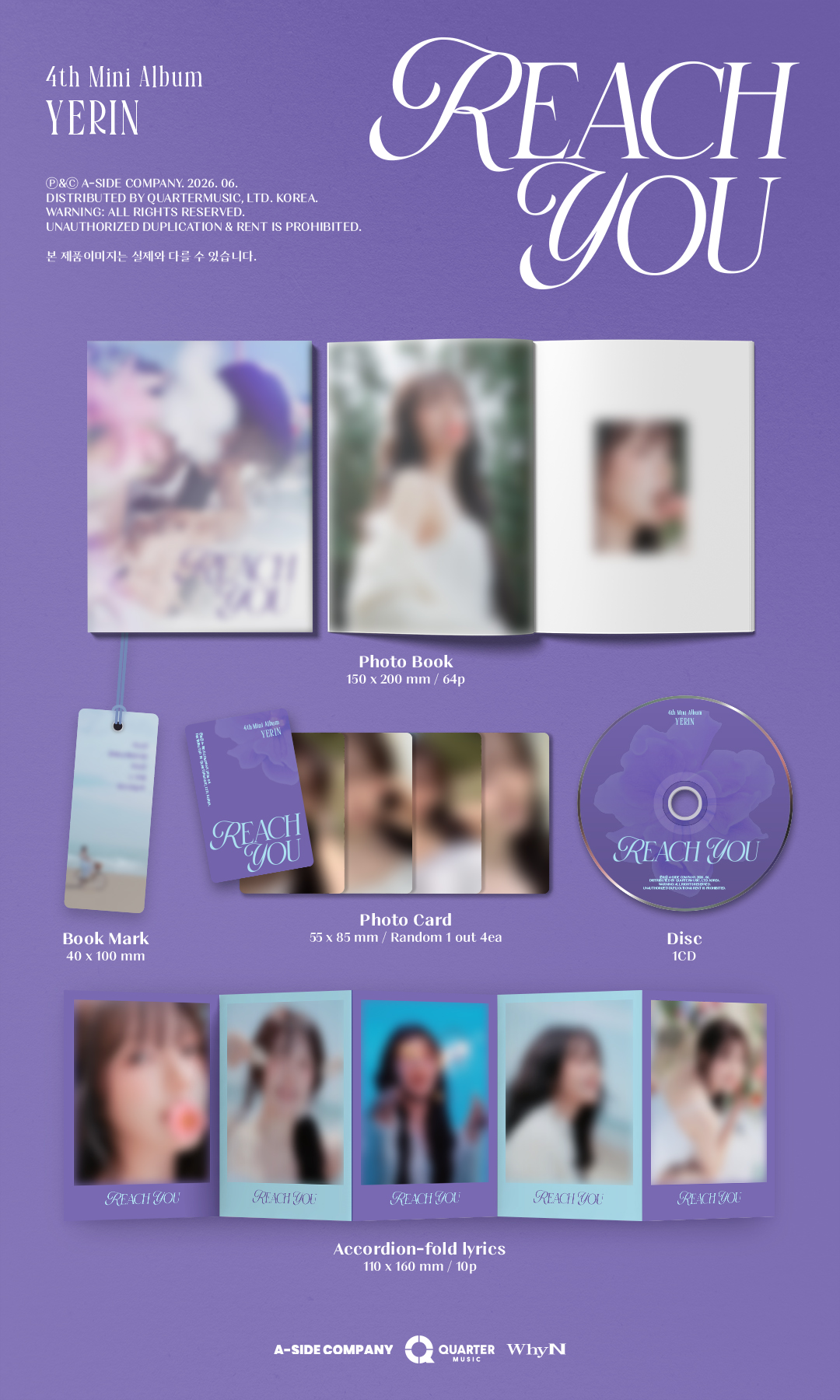 YERIN - 4TH MINI ALBUM [REACH YOU] DIGIPAK VER.