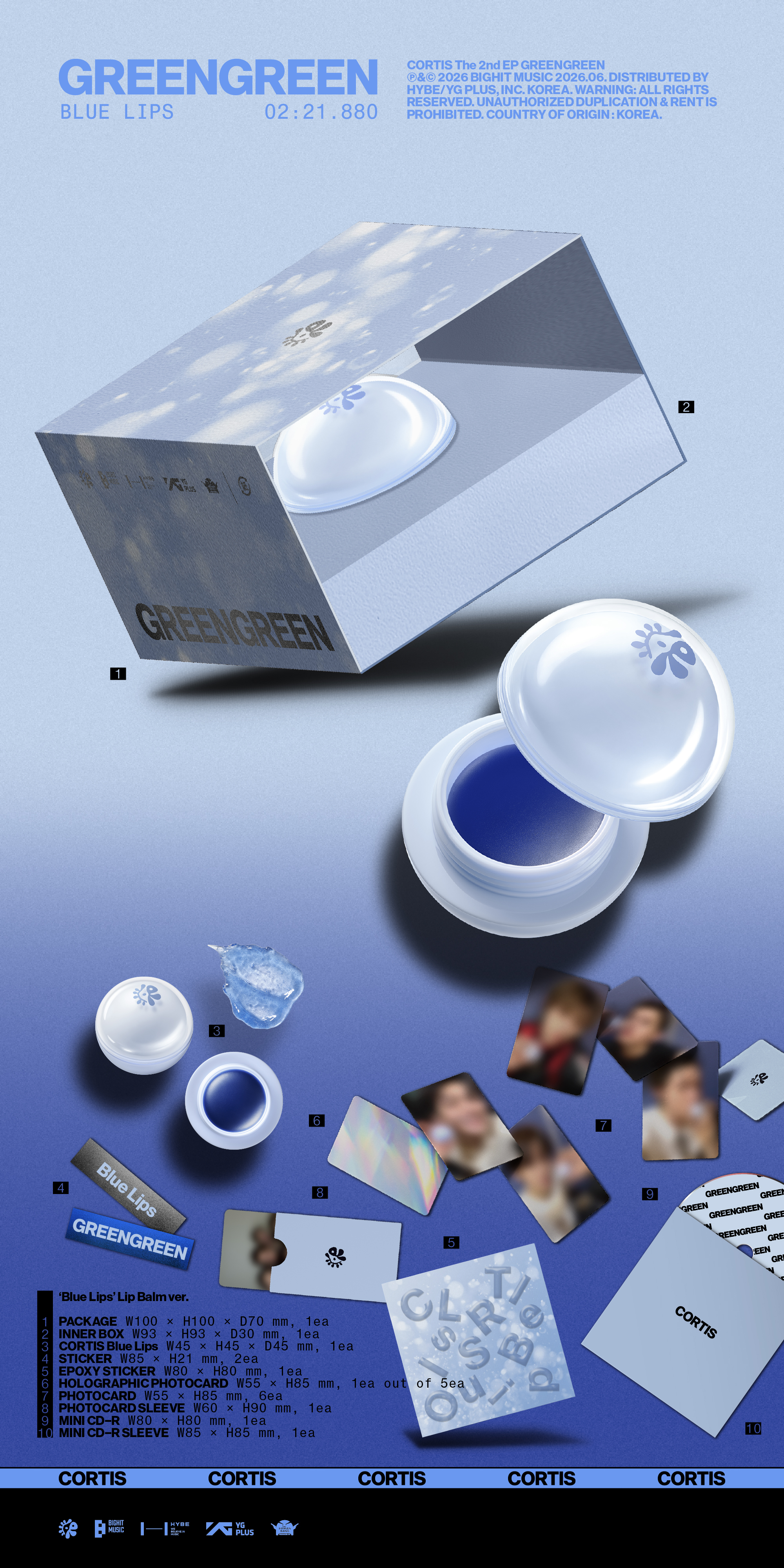 CORTIS - The 2nd EP [GREENGREEN] ​('Blue Lips' Lip Balm ver.)​