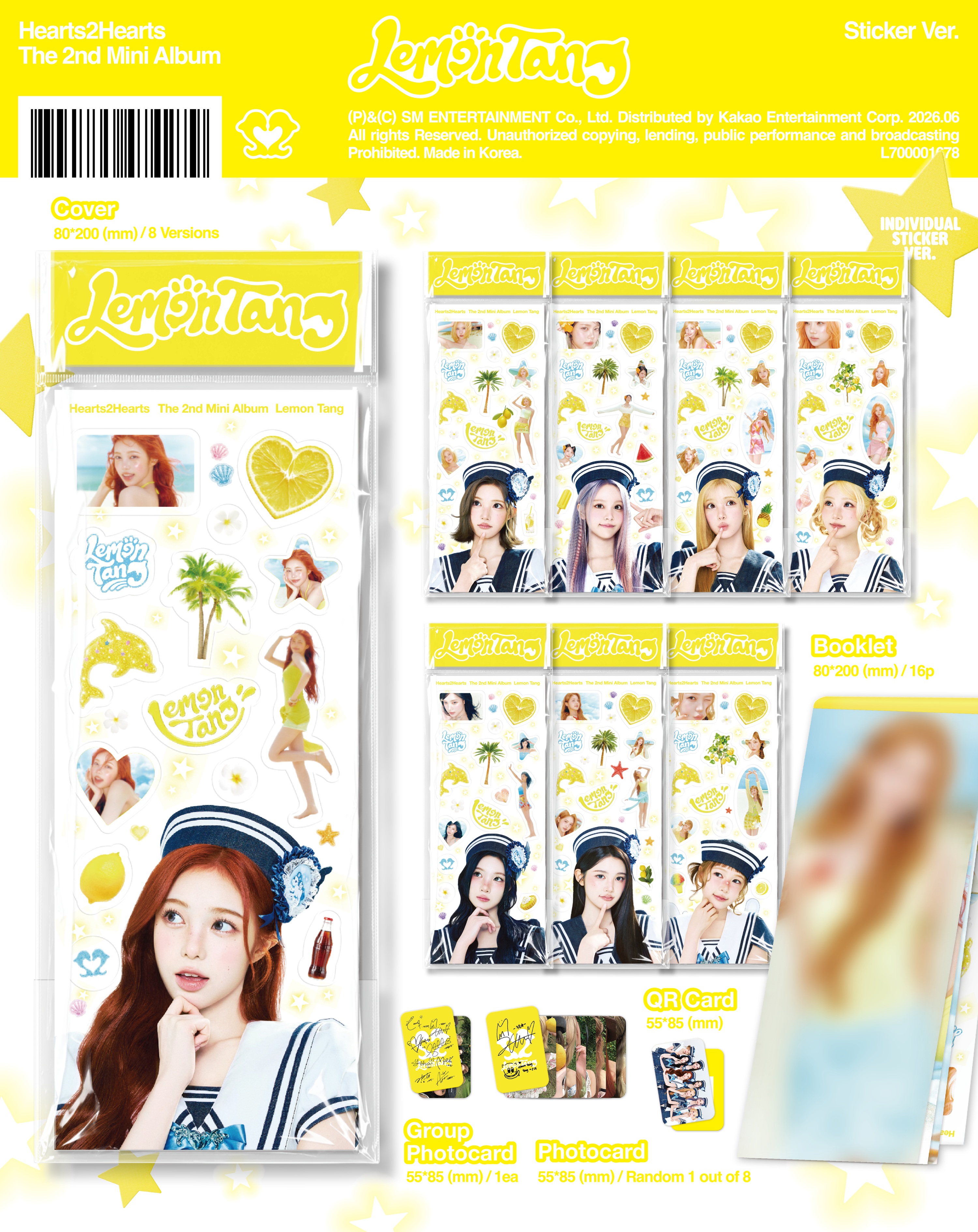 Hearts2Hearts - 2nd Mini Album [Lemon Tang] (Sticker Ver.) (Random Ver.)