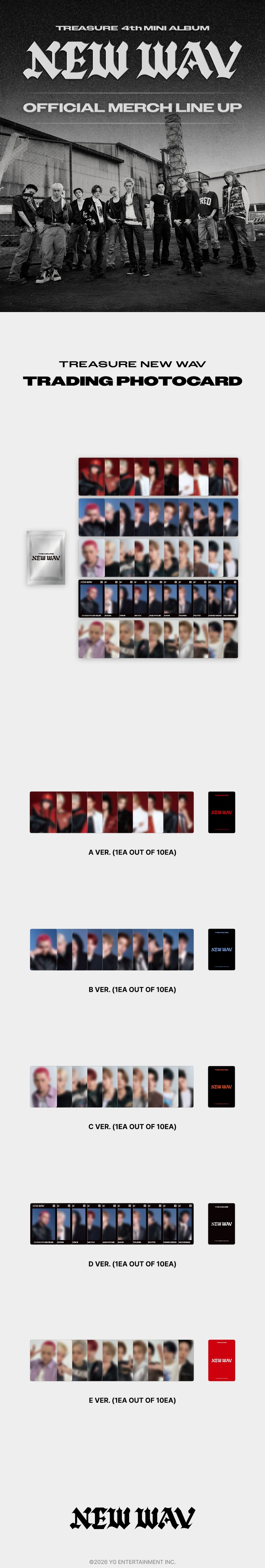 TREASURE - 4th MINI ALBUM [NEW WAV] OFFCIAL MERCH : TRADING PHOTOCARD