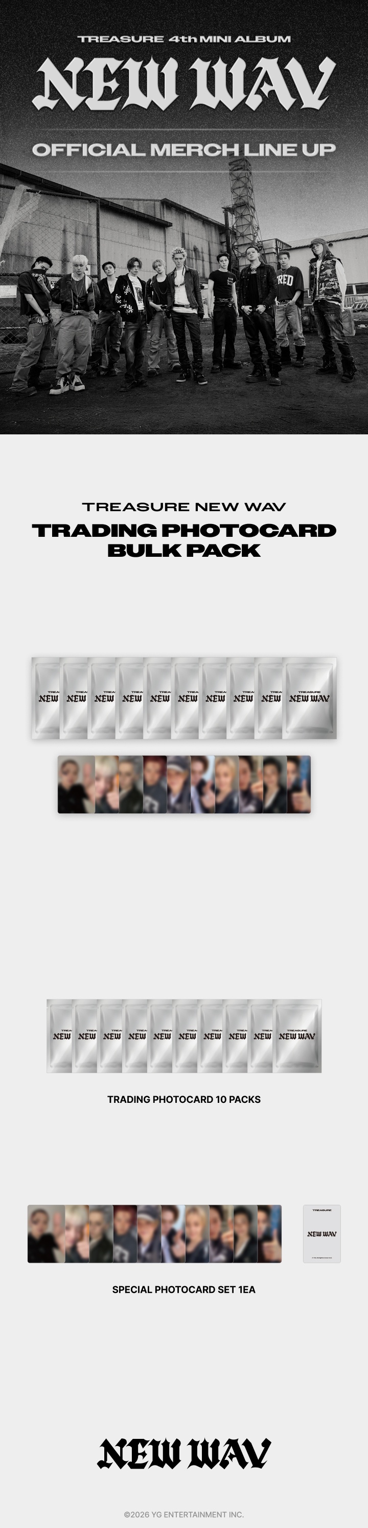 TREASURE - 4th MINI ALBUM [NEW WAV] OFFCIAL MERCH : TRADING PHOTOCARD BULK PACK
