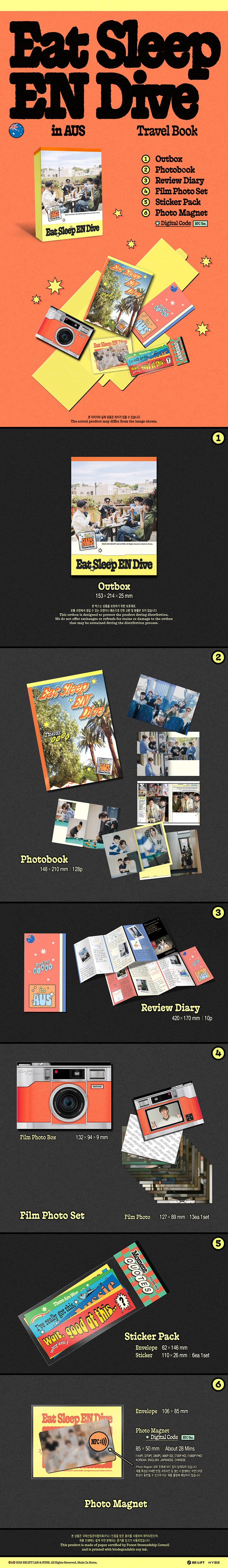 ENHYPEN - TRAVEL BOOK Eat Sleep EN Dive in AUS + Weverse Gift (WS)