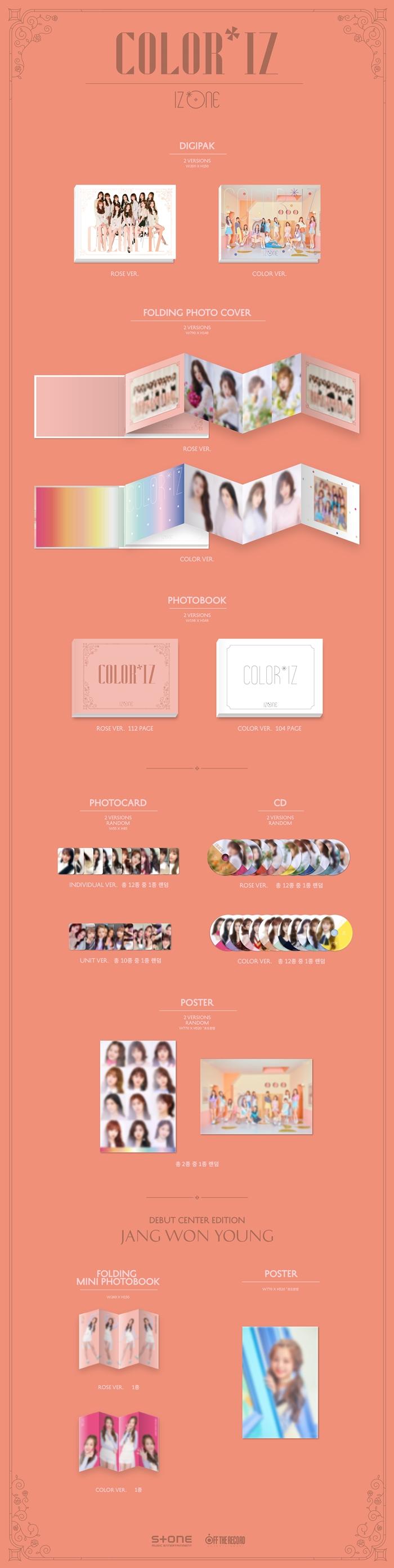IZ*ONE - 1st Mini [COLOR*IZ] (A: Rose/B:Color Ver.)