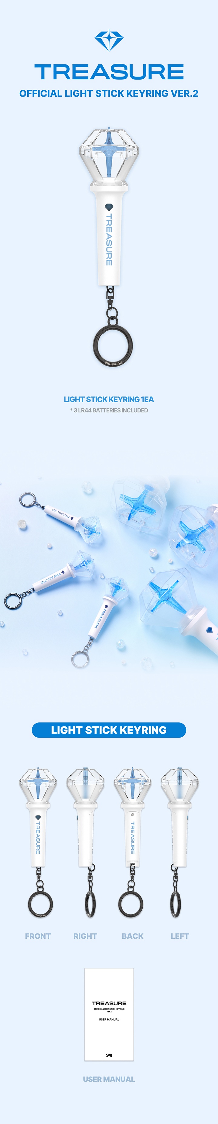 TREASURE - OFFICIAL LIGHT STICK KEYRING Ver.2