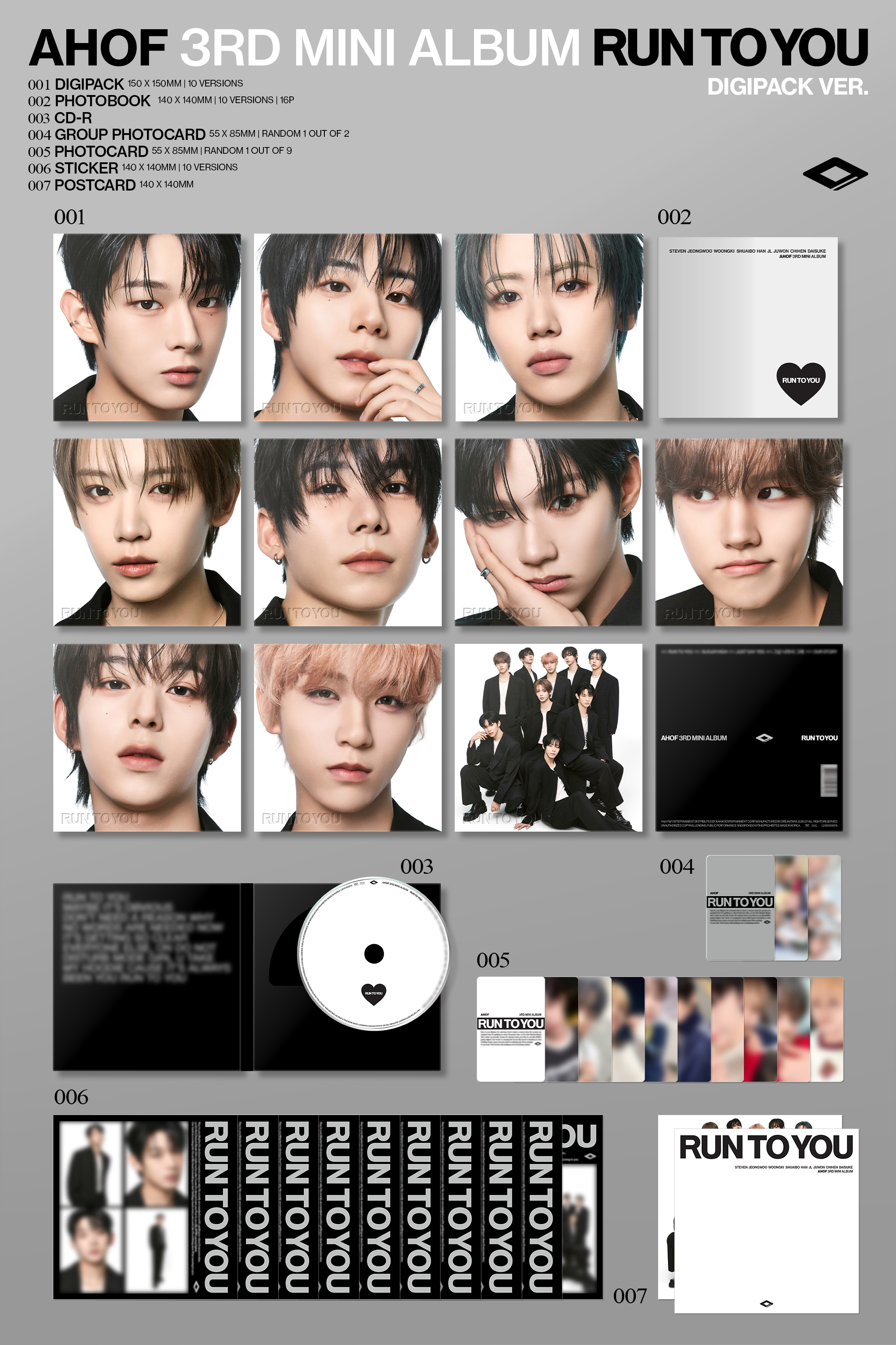 AHOF - 3RD MINI ALBUM [RUN TO YOU] (DIGIPACK Ver.) (Random Ver.)