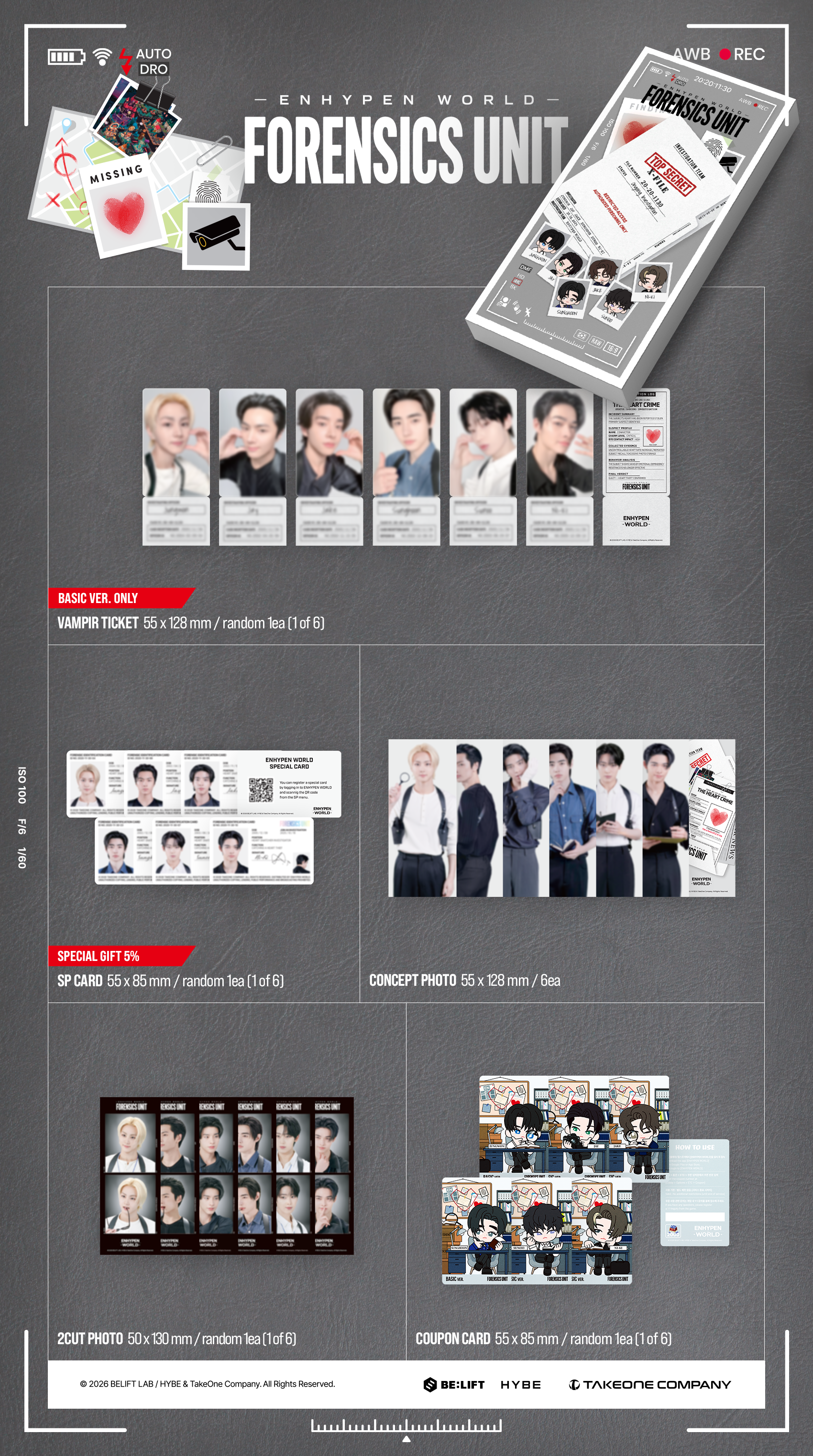 ENHYPEN WORLD COUPON CARD COLLECTION - FORENSICS UNIT BASIC ver.