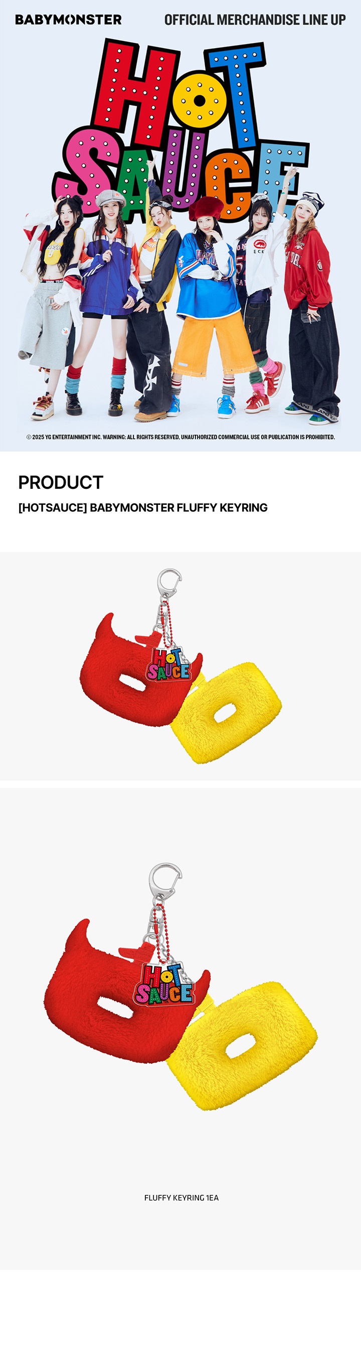 BABYMONSTER - [HOTSAUCE] FLUFFY KEYRING