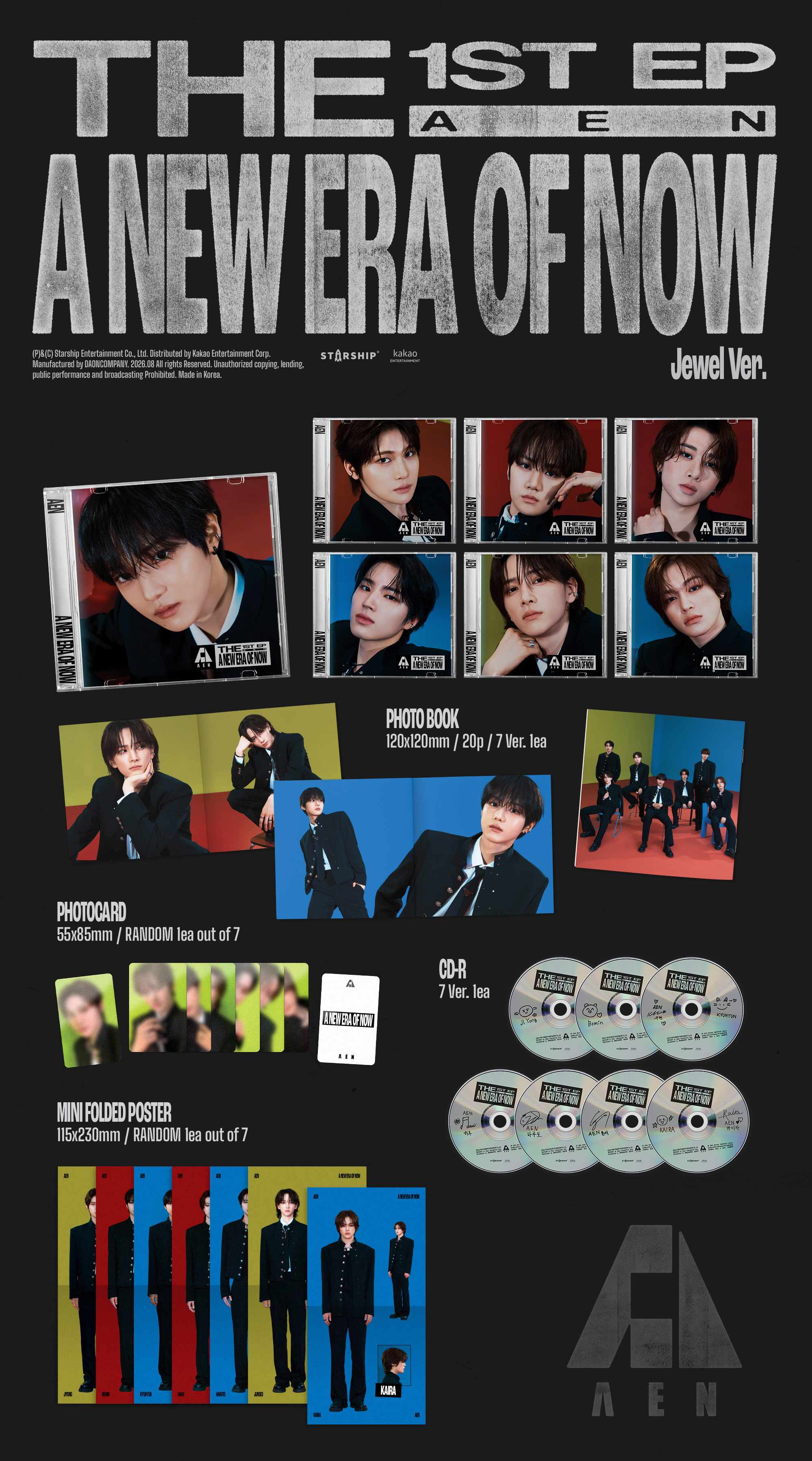 AEN - THE 1ST EP [A NEW ERA OF NOW] (Jewel Ver.) (Random Ver.)