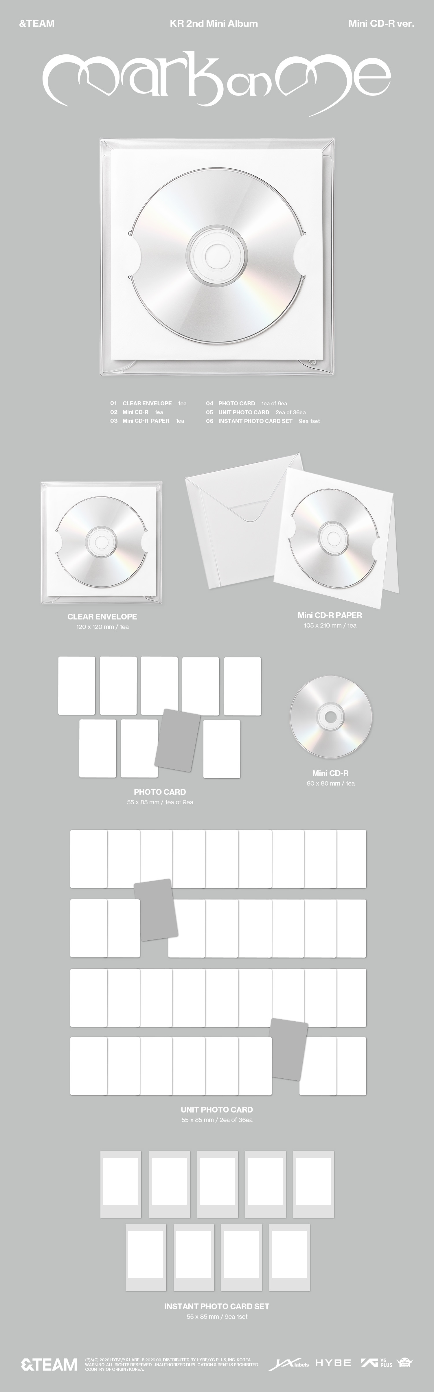 &TEAM - KR 2nd Mini Album 'Mark on Me' - Mini CD-R ver.