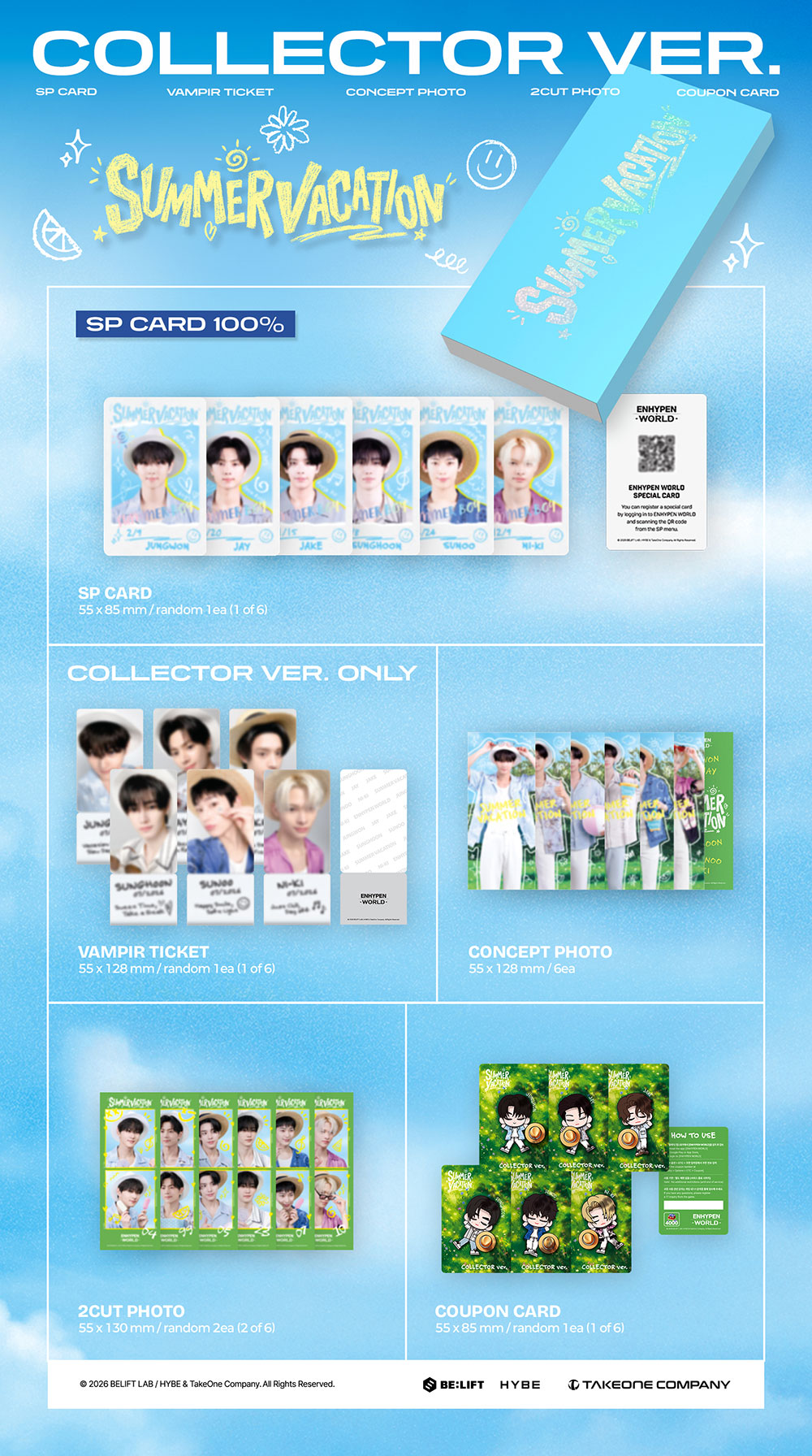 [ENHYPEN WORLD COUPON CARD COLLECTION] SUMMER VACATION COLLECTOR ver.