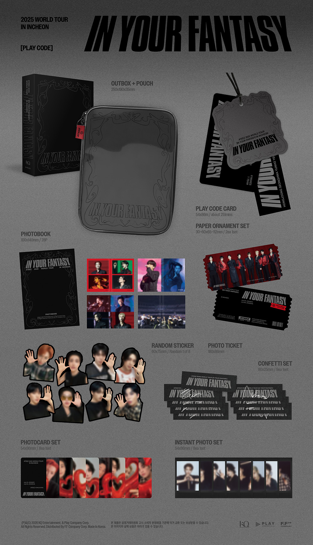 ATEEZ - 2025 WORLD TOUR [IN YOUR FANTASY] INCHEON PLAYCODE + Random Photocard