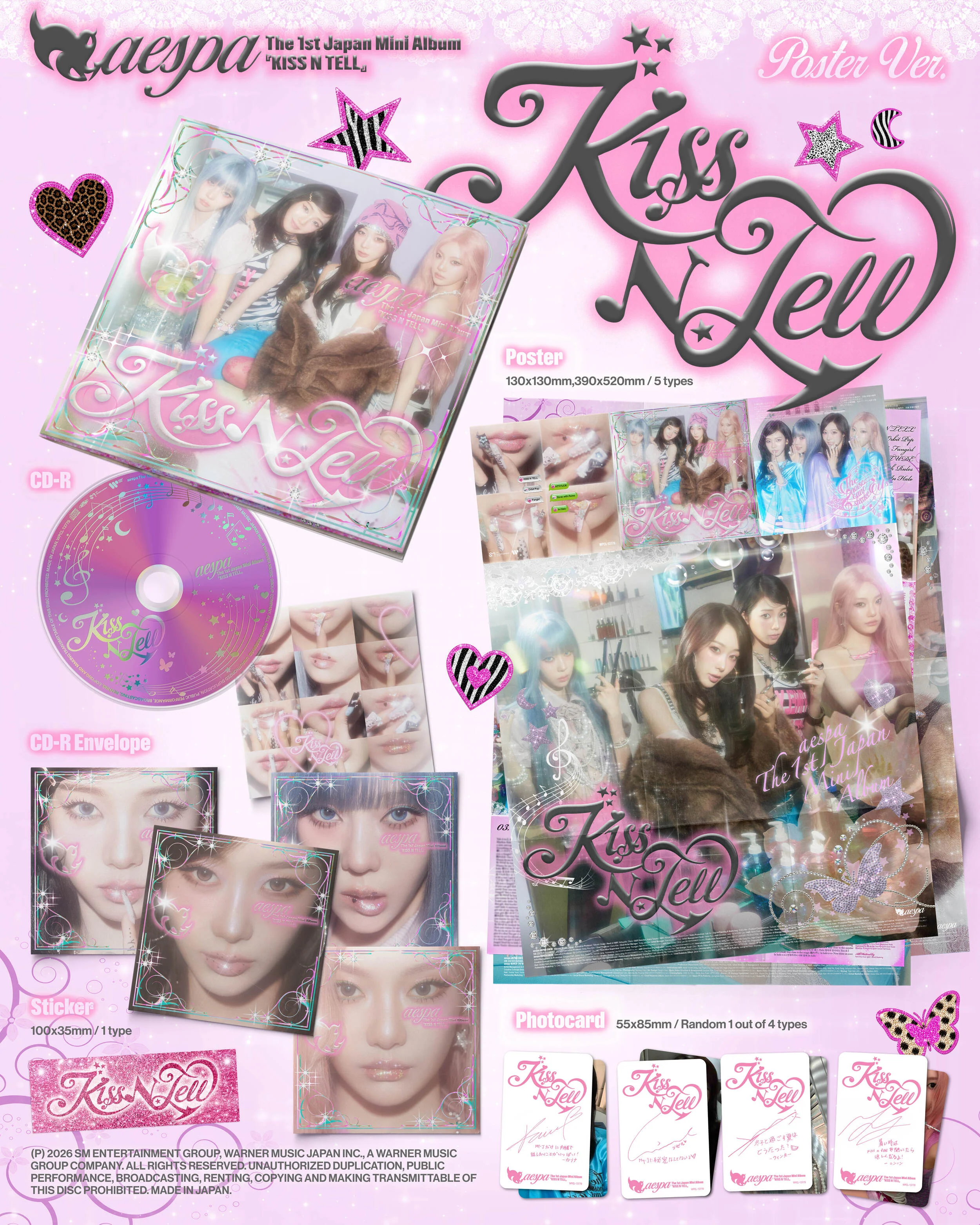 aespa - THE 1ST JAPAN MINI ALBUM [Kiss N Tell] (Poster Ver.)