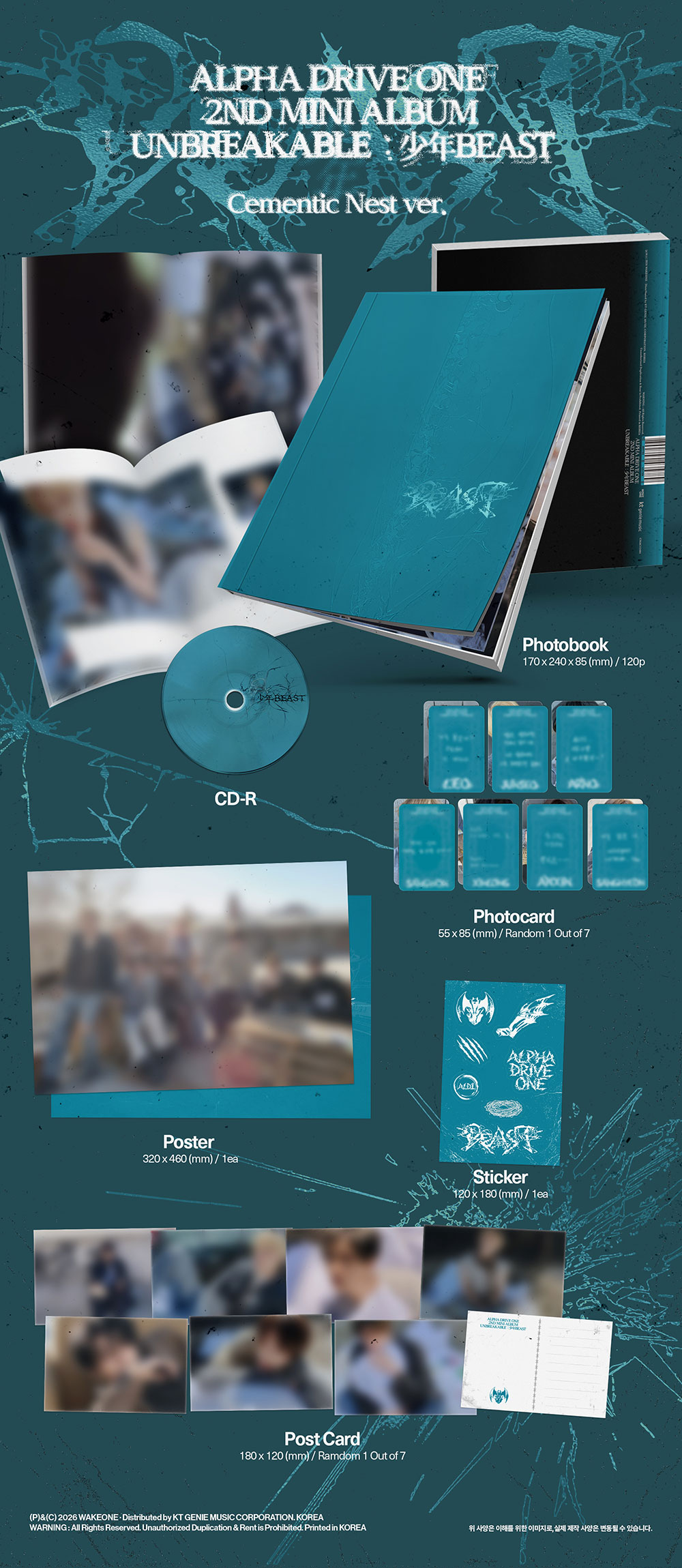 ALPHA DRIVE ONE - 2ND ALBUM [UNBREAKABLE : 少年BEAST] (Cementic Nest Ver.)