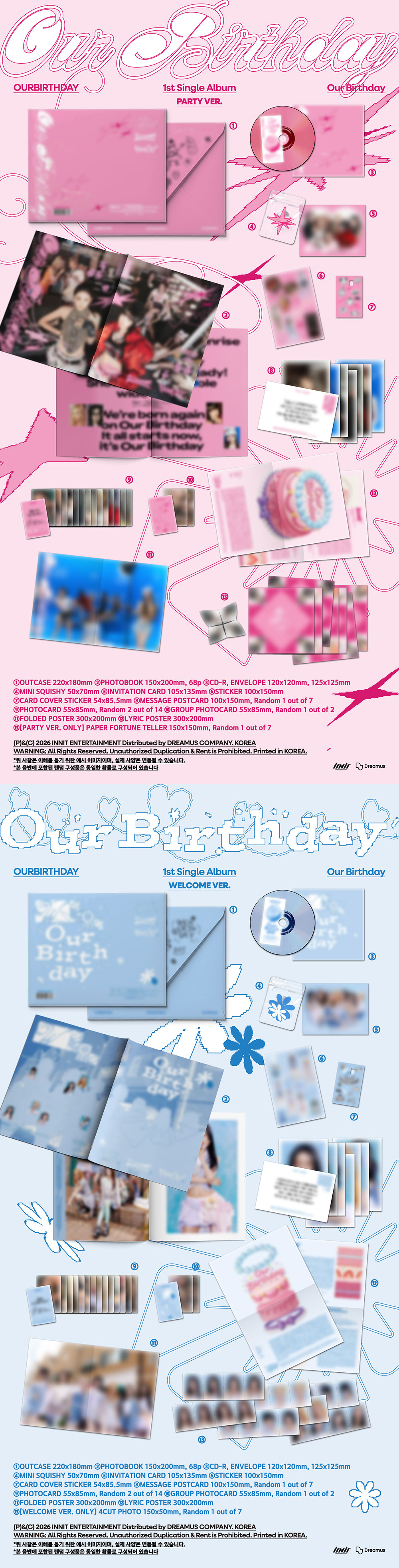 OURBIRTHDAY - 1st Single Album [Our Birthday] (PHOTOBOOK Ver.) (Random Ver.)