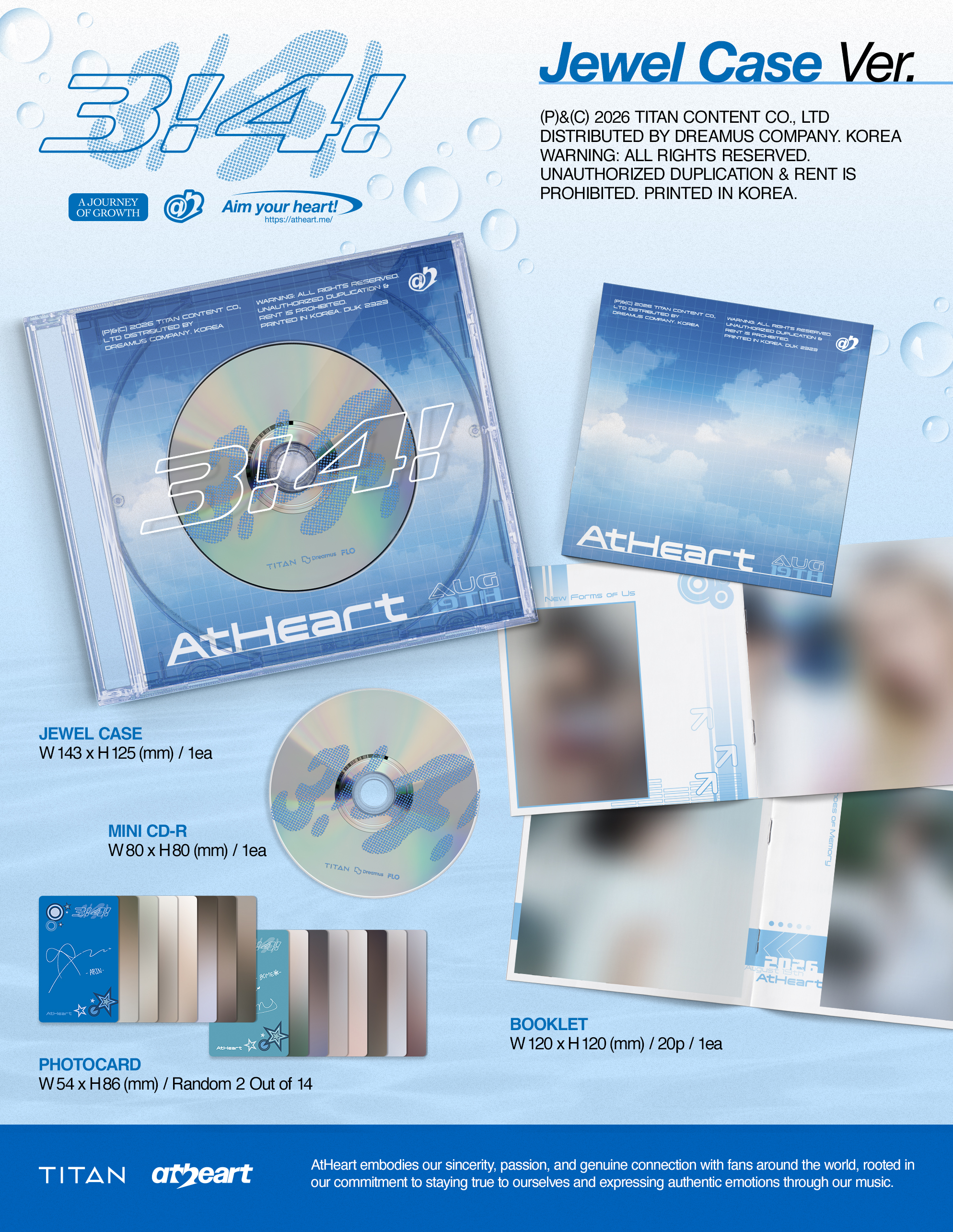 AtHeart - SINGLE ALBUM [3!4!] (Jewel Case Ver.)