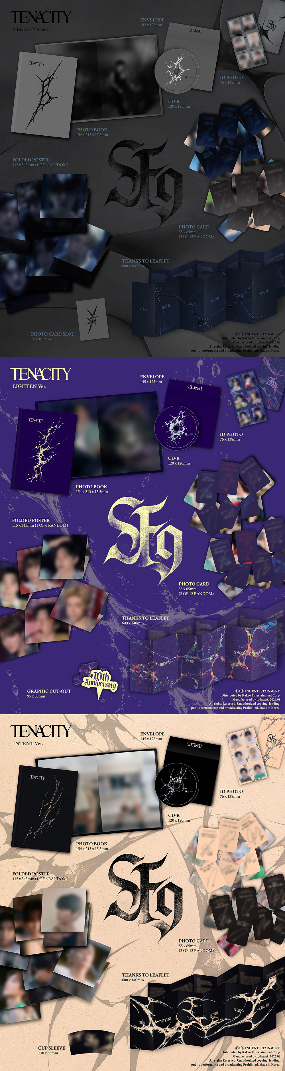 SF9 - 2nd Album [TENACITY] (TENACITY Ver. / LIGHTEN Ver. / INTEND Ver.) (Random Ver.)