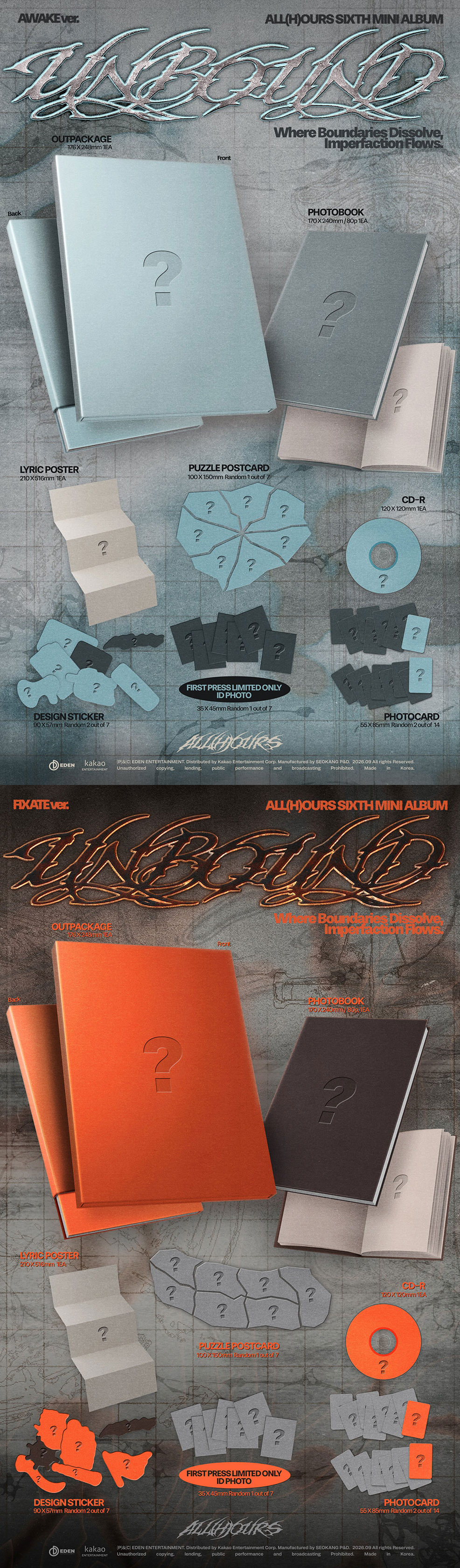 ALL(H)OURS - SIXTH MINI ALBUM [UNBOUND] (AWAKE ver. / FIXATE ver.) (Random Ver.)