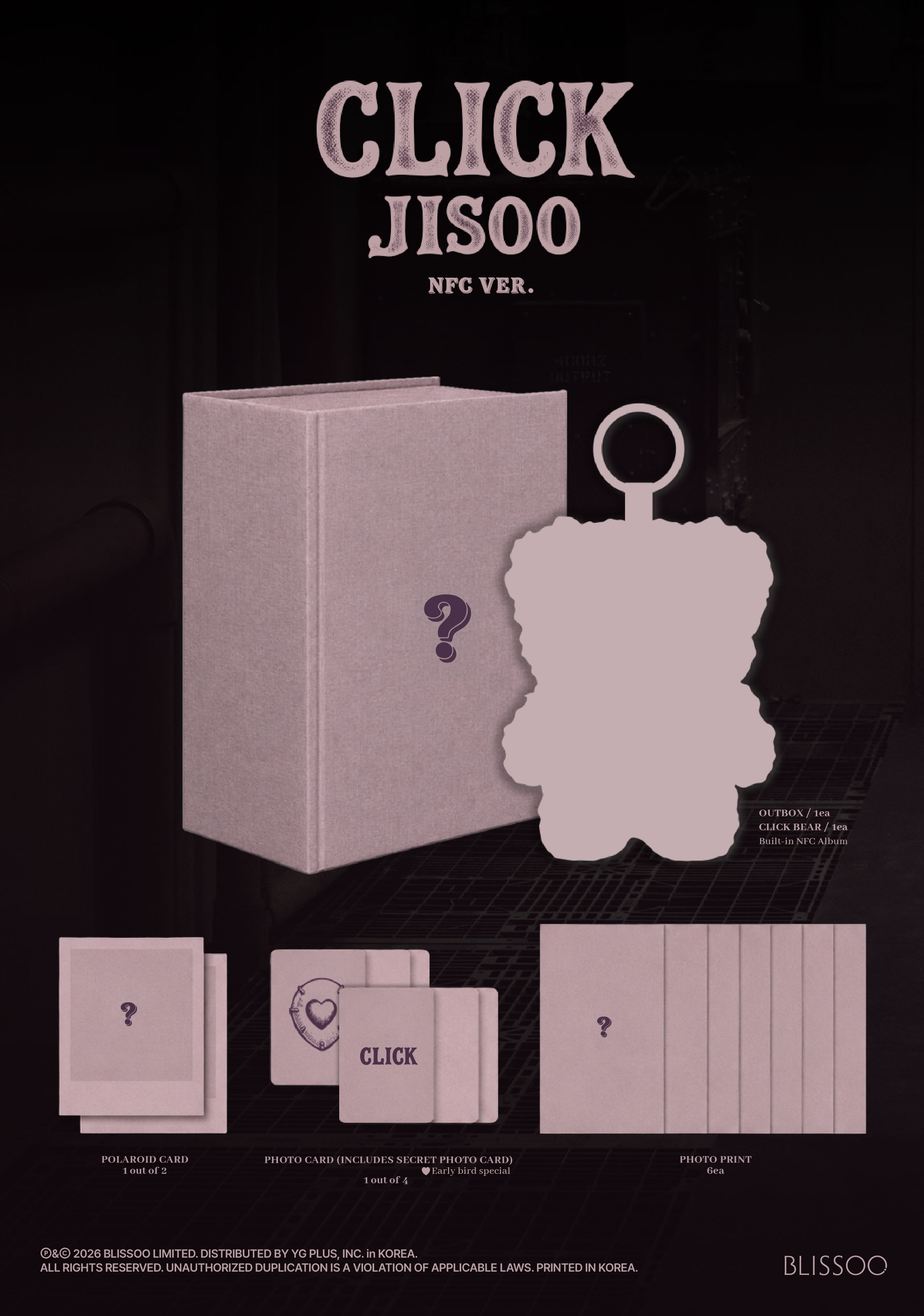 JISOO - Single Album [CLICK] (CLICK BABY BEAR NFC VER.)