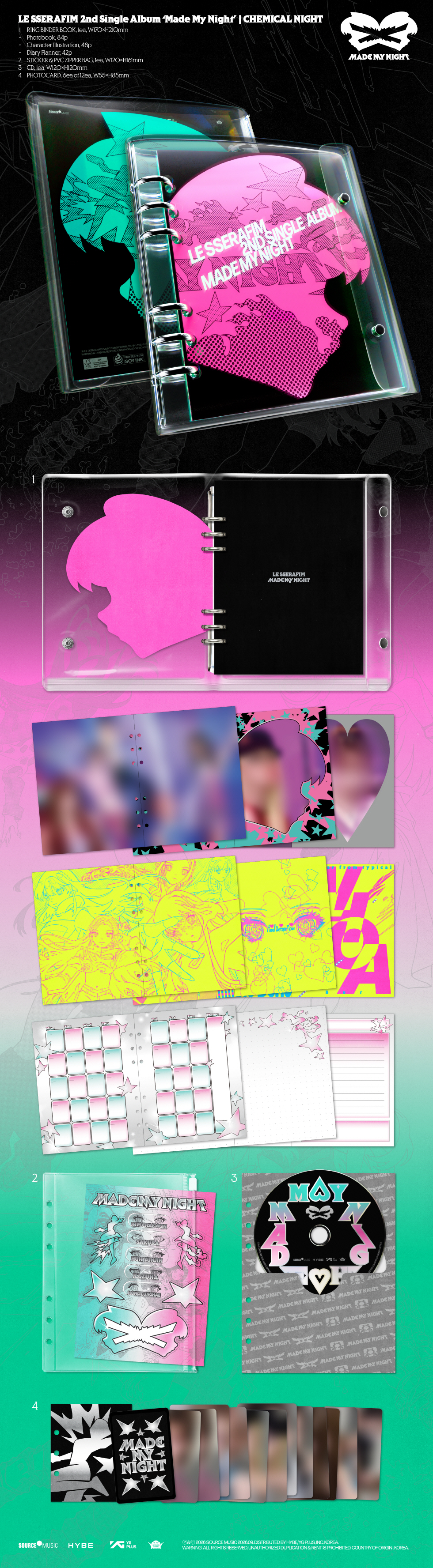 LE SSERAFIM - 2nd Single Album 'Made My Night' CHEMICAL NIGHT + Weverse Gift (WS)