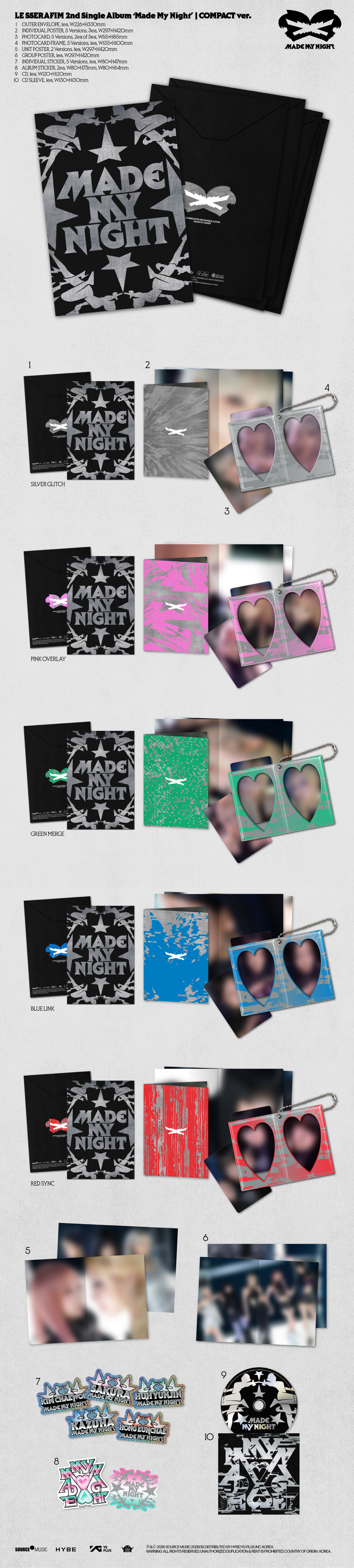 LE SSERAFIM - 2nd Single Album 'Made My Night' (COMPACT ver.) (Set) + Weverse Gift (WS)