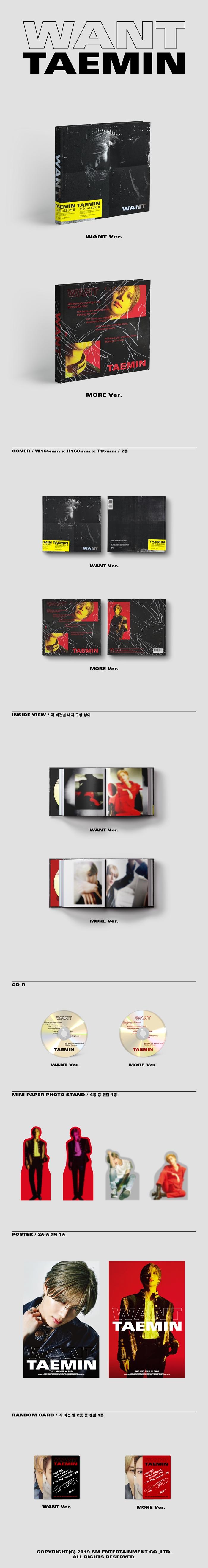 TAEMIN - 2nd Mini [WANT] (Random ver)