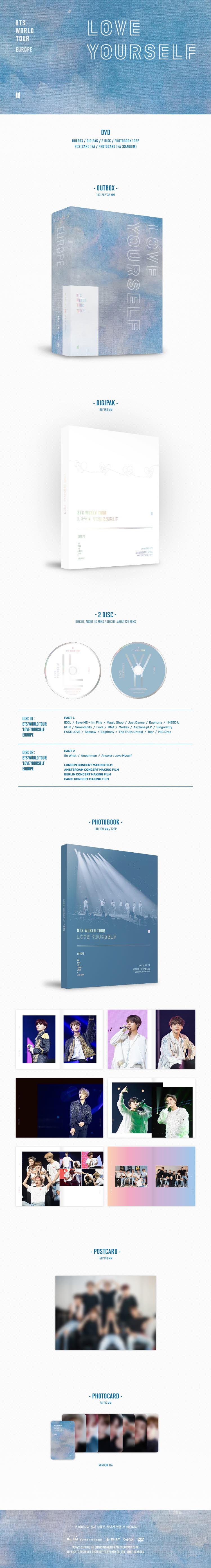 BTS WORLD TOUR [LOVE YOURSELF] EUROPE DVD