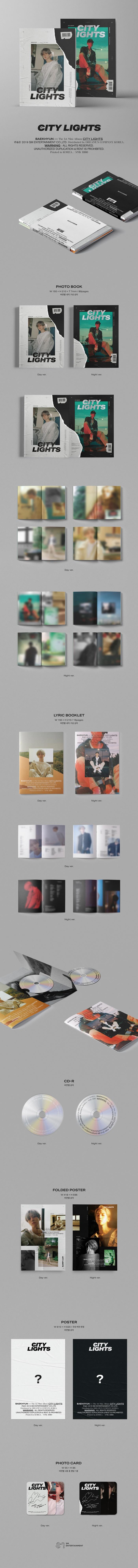 BAEK HYUN - 1st Mini [City Lights] (A:Day ver / B: Night ver.)