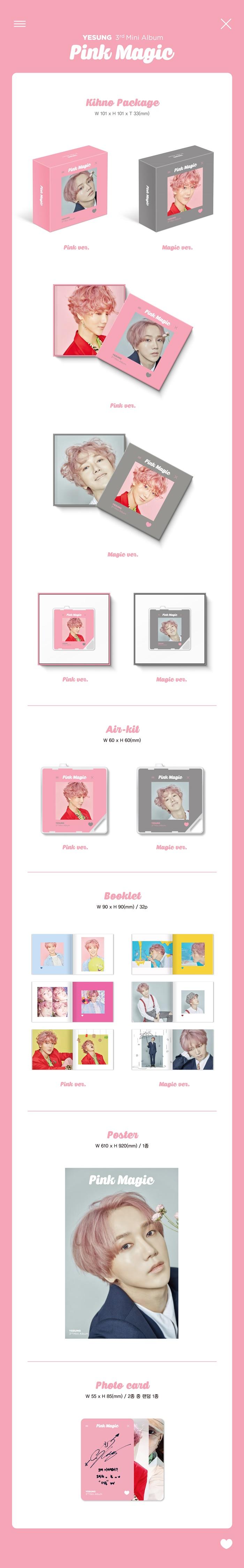 YESUNG - 3rd Mini [Pink Magic] (Random Ver.) (Kihno Album)