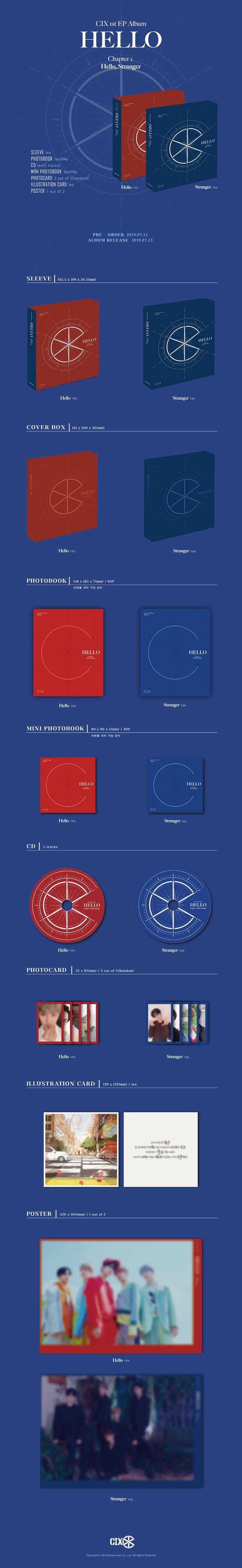 CIX - CIX 1st EP ALBUM 'HELLO’ Chapter 1. Hello, Stranger (Random Ver.)