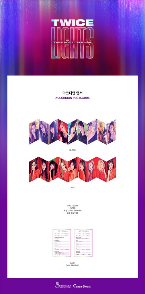 TWICE - ACCORDION POSTCARDS [TWICELIGHTS] (A:Black / B:Red ver.)