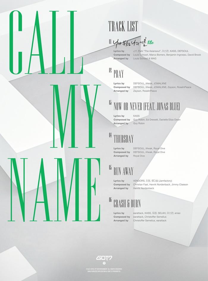 GOT7 - MINI ALBUM [CALL MY NAME] (Random version)
