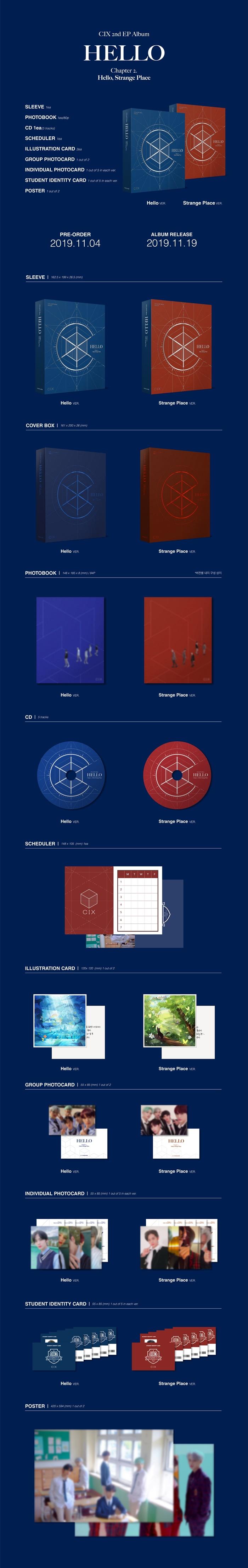 CIX -2nd EP ALBUM 'HELLO’ Chapter 2. Hello, Strange Place (Random version)