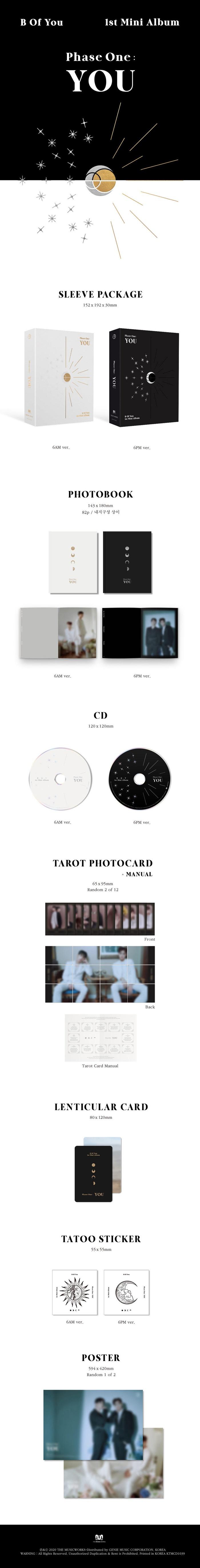 B.O.Y - 1st Mini [Phase One: YOU] (A:6PM / B:6AM ver.)