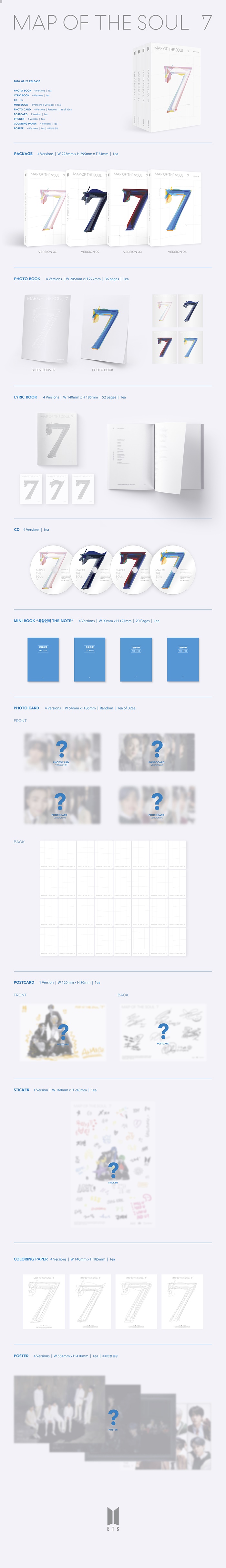 BTS - 4th Album [MAP OF THE SOUL : 7] (Random Ver.)