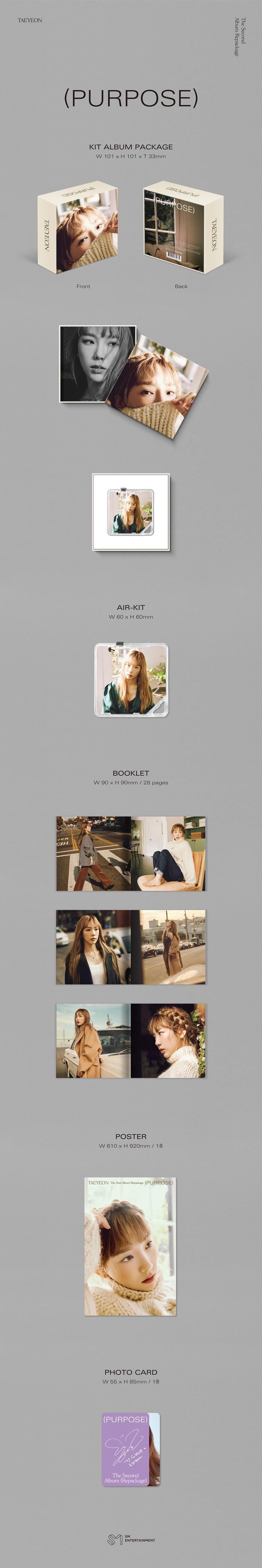 TAEYEON - Vol.2 Repackage [Purpose] (Kit album)