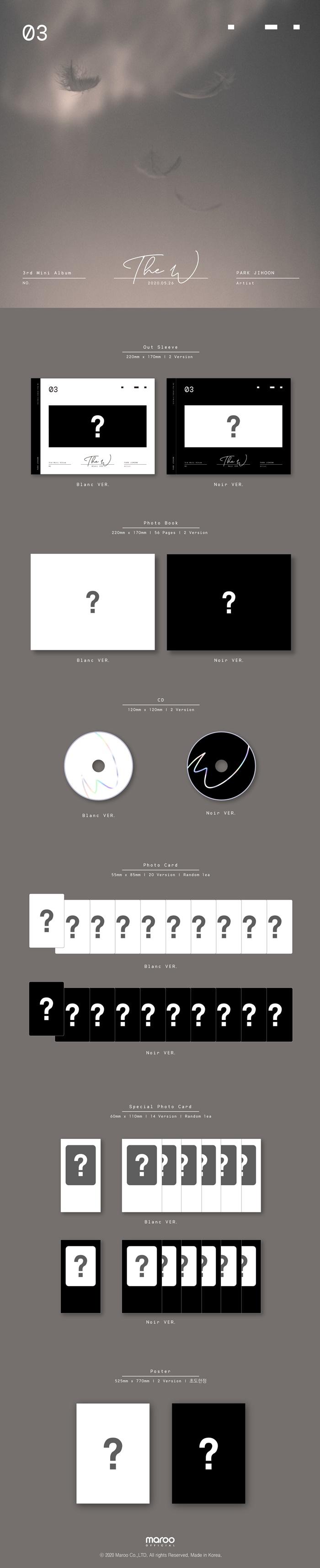 Park Ji Hoon - 3rd Mini [The W] (A:Blanc / B:Noir ver.)