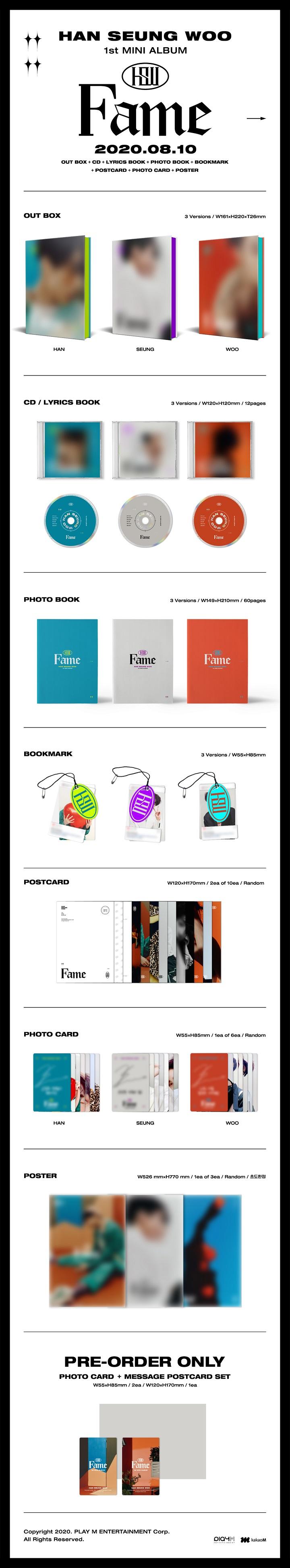 HAN SEUNG WOO -1st Mini [Fame] (Random ver.)
