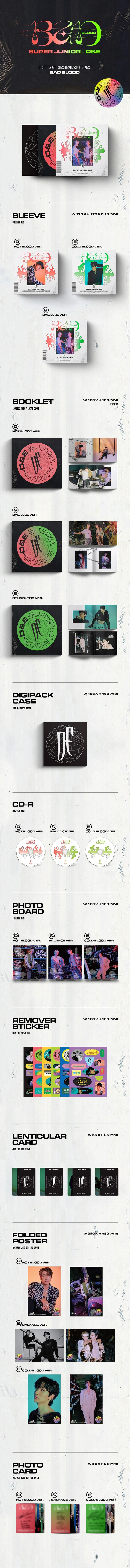 SUPER JUNIOR D&E - 4th Mini [BAD BLOOD] (A:Hot Blood / B:Cold Blood / C: Balance ver.)