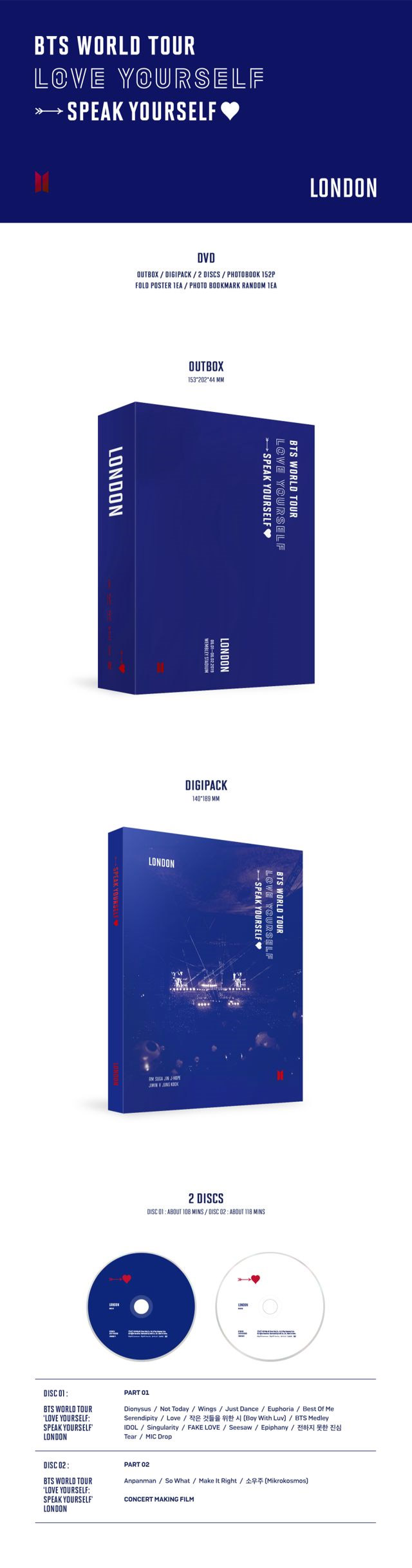 BTS - WORLD TOUR [LOVE YOURSELF: SPEAK YOURSELF] LONDON DVD