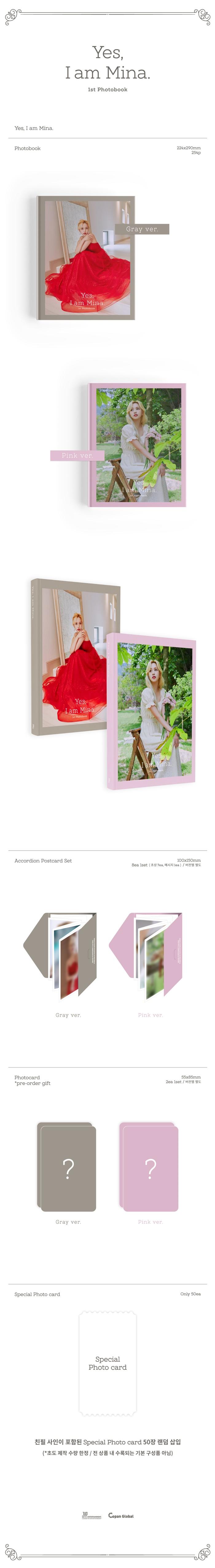 Mina - 1st PHOTOBOOK [Yes, I am Mina] (Gray Ver.)