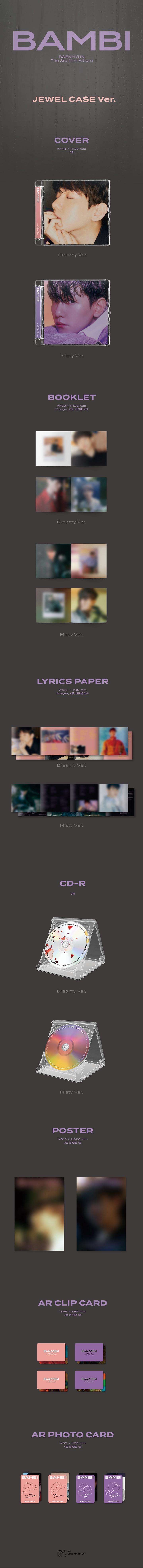BAEK HYUN - 3th Mini [Bambi] Jewel Case Random Ver.