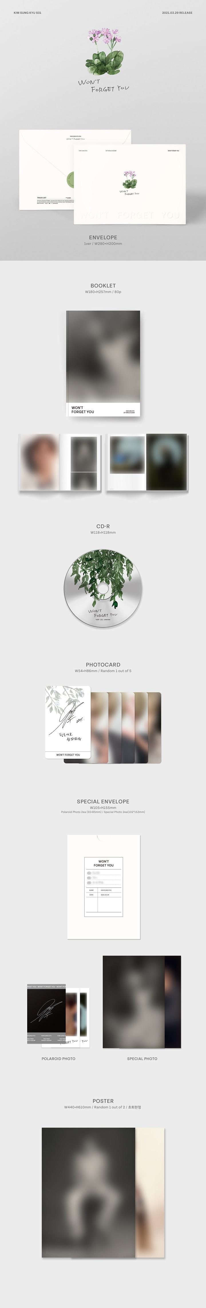 KIM SUNG KYU - Single [Won’t Forget You]