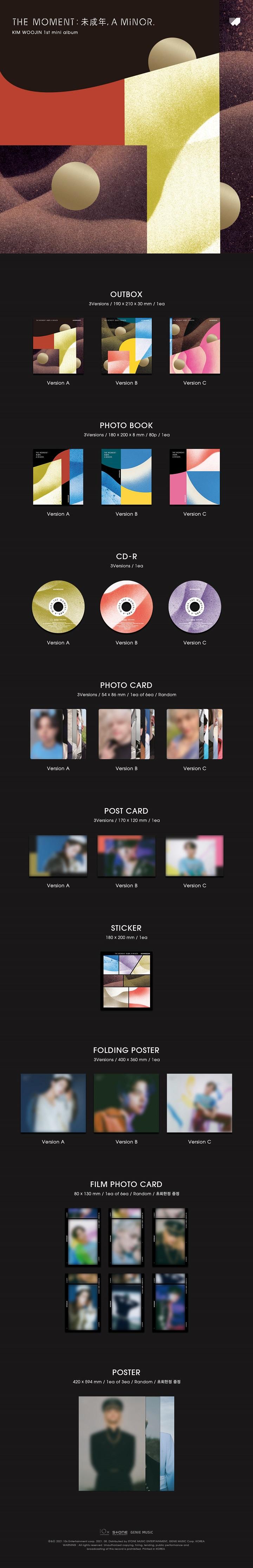 KIM WOOJIN - 1st Mini [The moment : 未成年] Random Ver.