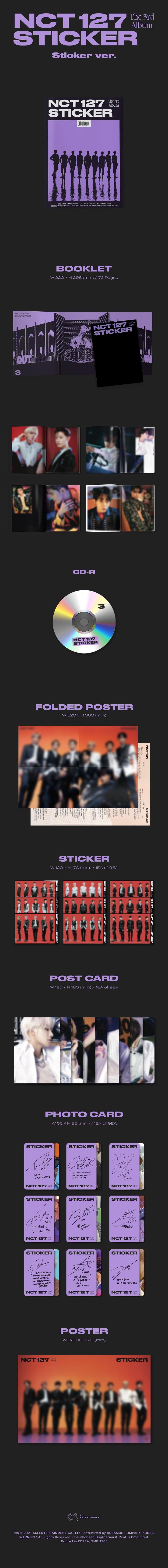 NCT 127 - Vol.3 [Sticker] Random Ver.