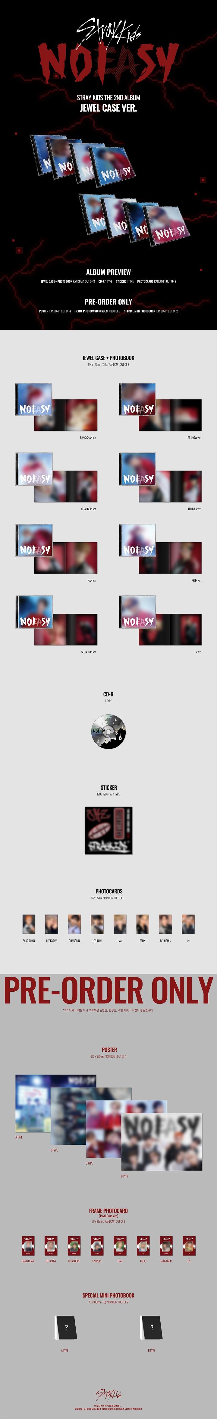 Stray Kids - 2nd Album [NOEASY] Jewel Case Ver. (Random ver.)