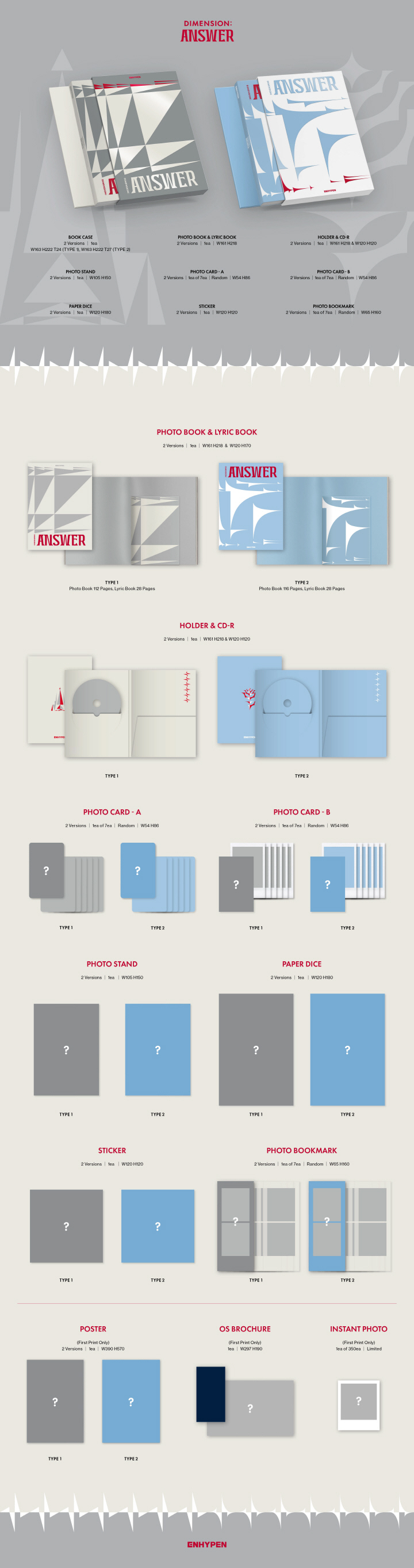 ENHYPEN - 1st Album Repackage [DIMENSION : ANSWER] (Random ver.)