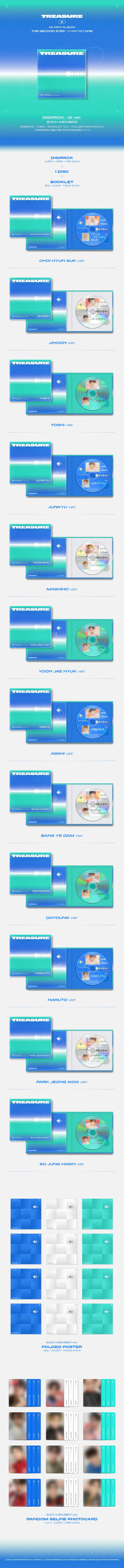 TREASURE - 1st MINI ALBUM [THE SECOND STEP : CHAPTER ONE] (Random Ver.) + Photocard 1pcs